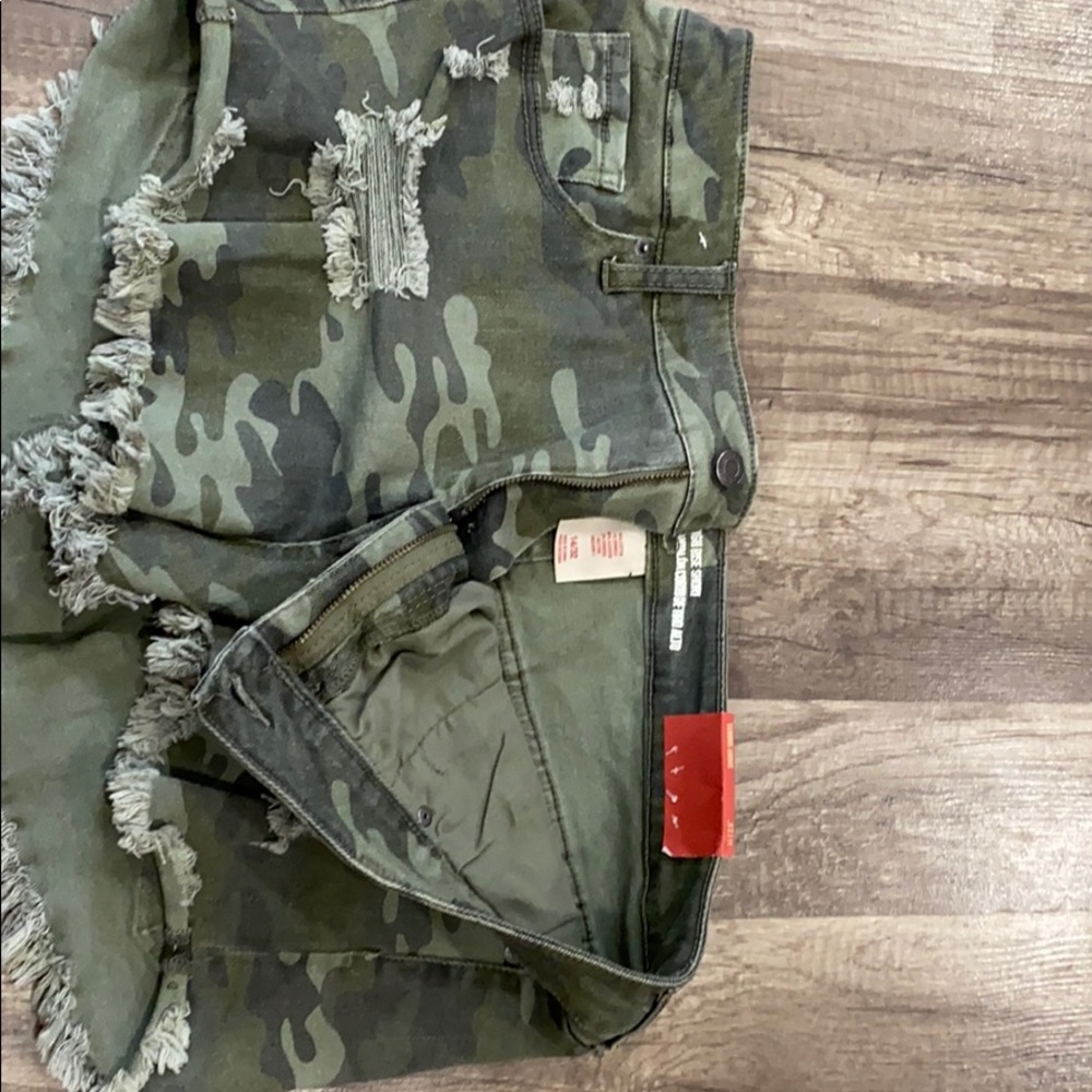 Camo Jean high waisted shorts